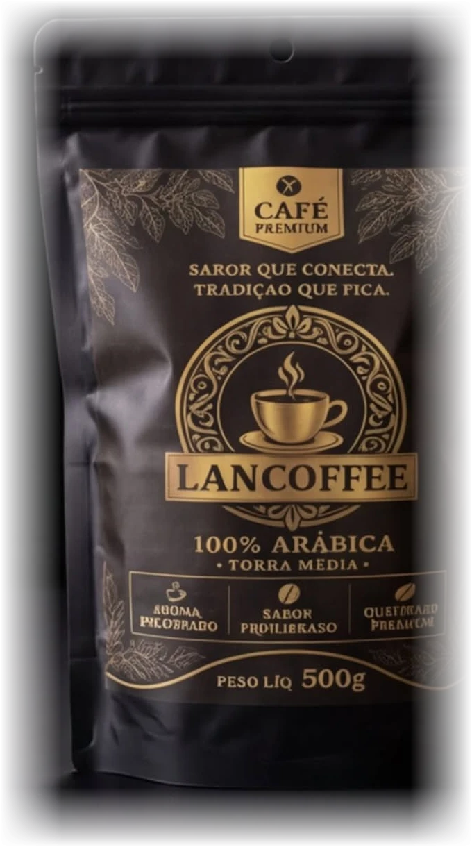 Pacote de 500 g do café LanCoffee 100% arábica, torra média